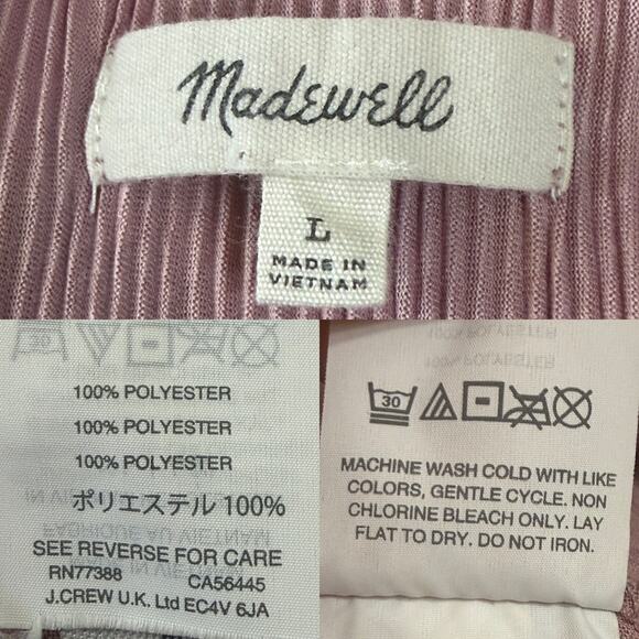 Madewell Texture & Thread Micropleat Top size Large Vintage Mauve Plisse - Picture 11 of 12